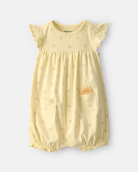 Carter's Baby Girl Sunshine Short-Sleeve Romper - Yellow