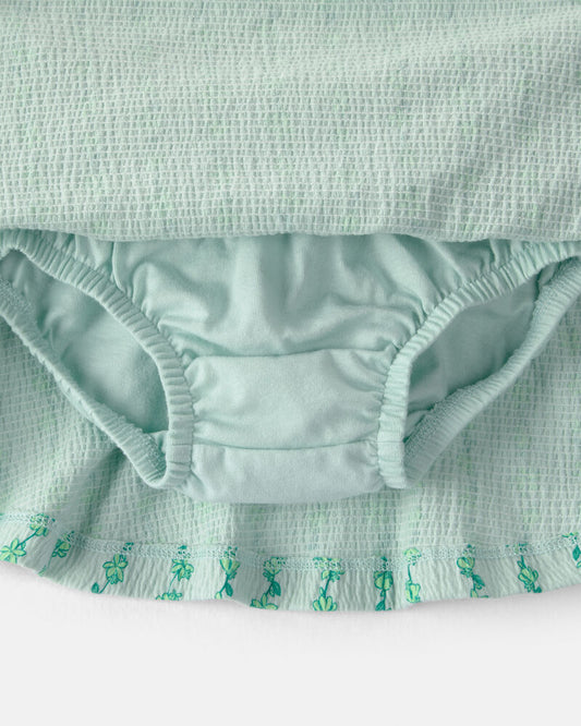 Carter's Baby Girl 2-Piece Vine Short-Sleeve Top & Skirt Set - Green