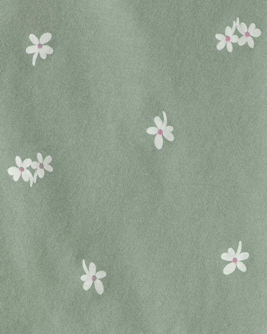 Carter's Baby Girl 2-Piece Floral Top & Short Set - Green