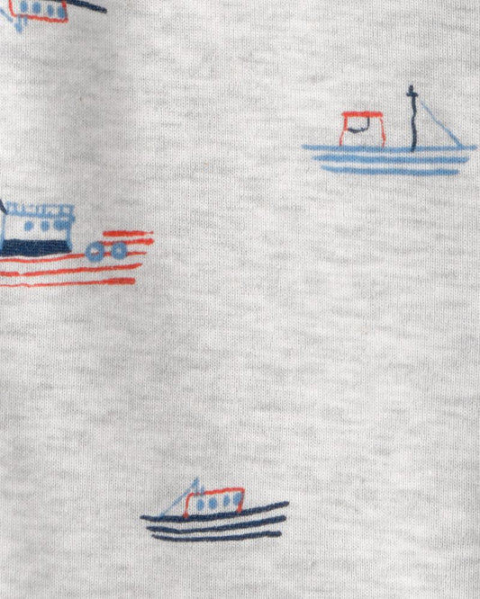 Carter's Baby Boy Boat Short-Sleeve Romper - Grey