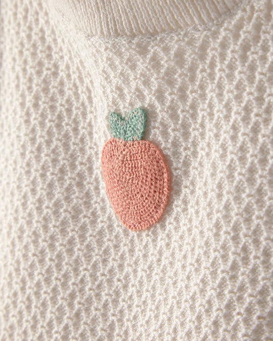Carter's Baby Girl 2-Piece Peach Crochet Top & Short Set - Cream