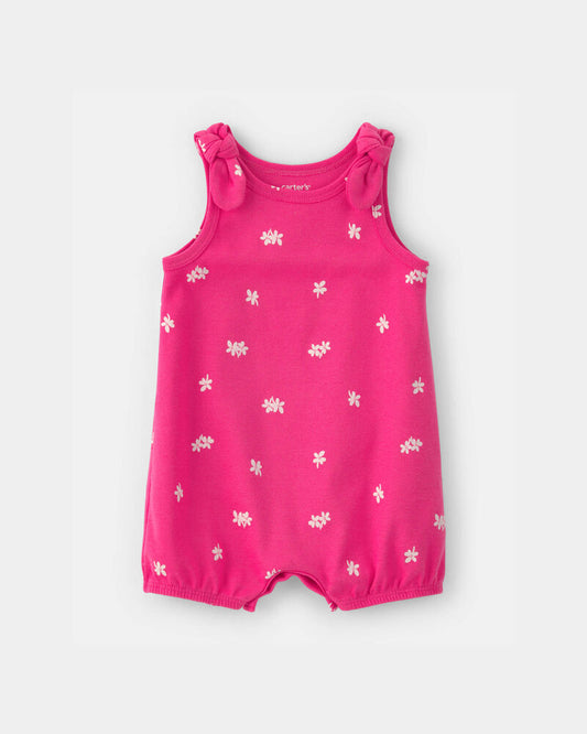 Carter's Baby Girl Floral Sleeveless Romper - Pink