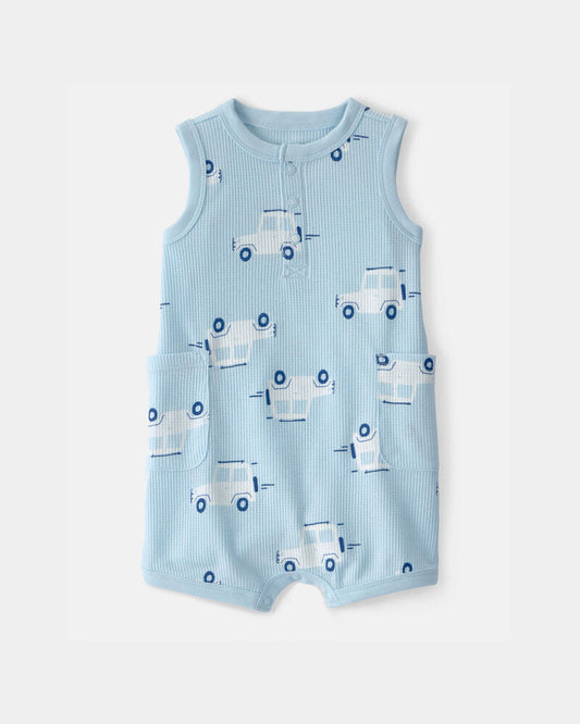 Carter's Baby Boy Thermal Sleeveless Romper - Blue