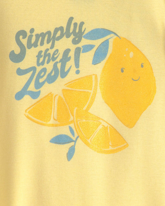 Carter's Baby Girl Lemon 100% Cotton Snug Fit 4-Piece Pajama Set - Blue/Yellow