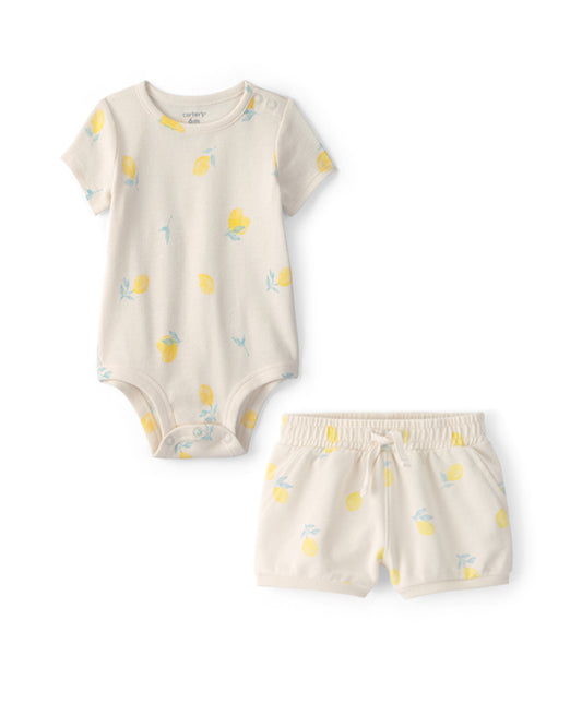 Carter's Baby Lemon Graphic Bodysuit with French Terry Shorts