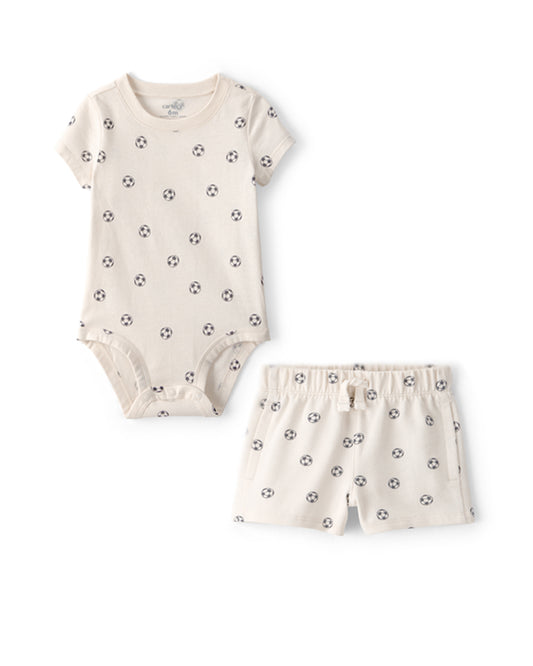 Carter's Baby Soccer Graphic Bodysuit with French Terry Shorts
