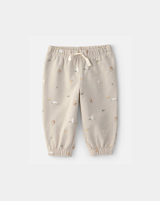 Carter's Baby 2-Piece Easter Bunny French Terry Tee & Pant Set - Cream