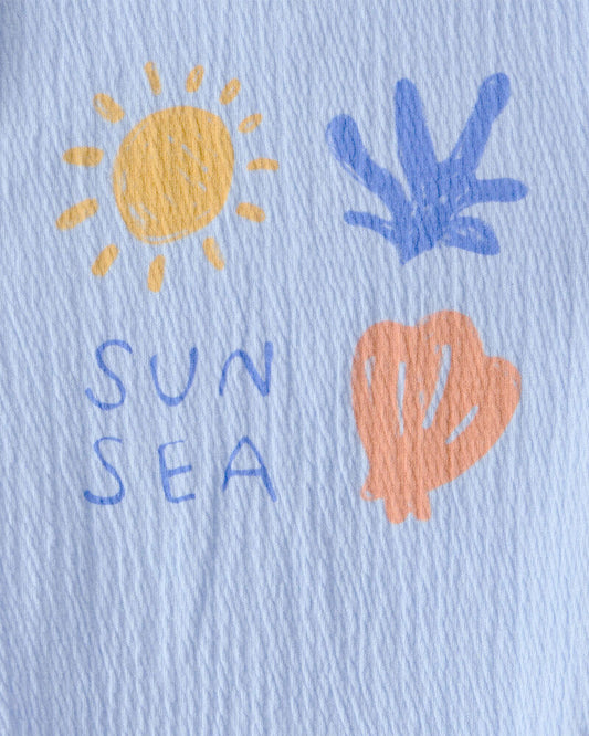 Carter's Baby Girl 'Sun Sea' Short-Sleeve Romper - Blue