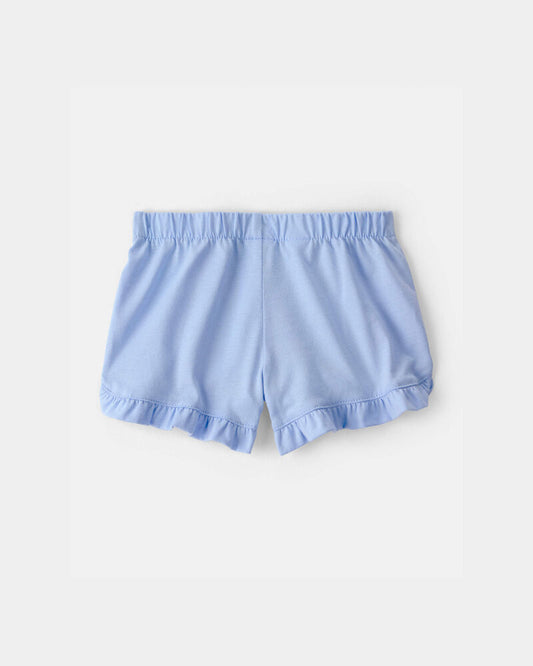 Carter's Baby Girl 2-Pack Flutter-Hem Fashion Shorts - Orange/Blue