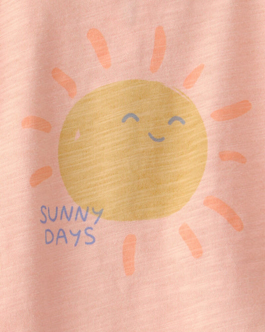 Carter's Baby Girl 2-Piece 'Sunny Days' Top & Short Set - Orange