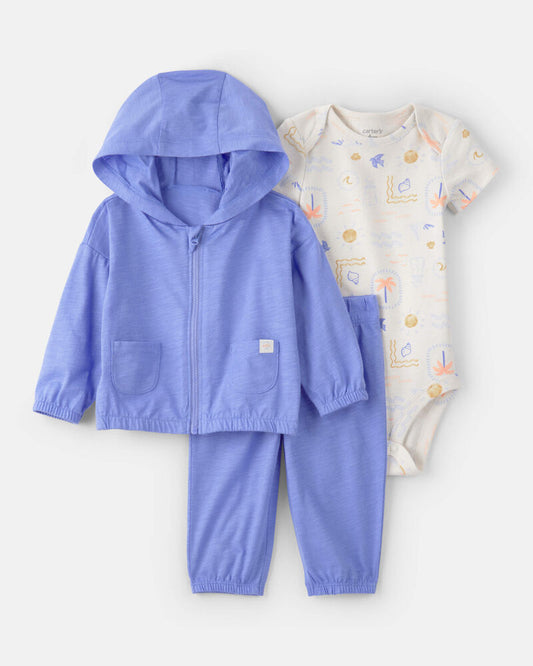 Carter's Baby 3-Piece Beach Hooded Layering Set - Blue