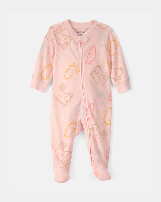 Carter's Baby Girl Easter 100% Cotton Sleeper - Pink