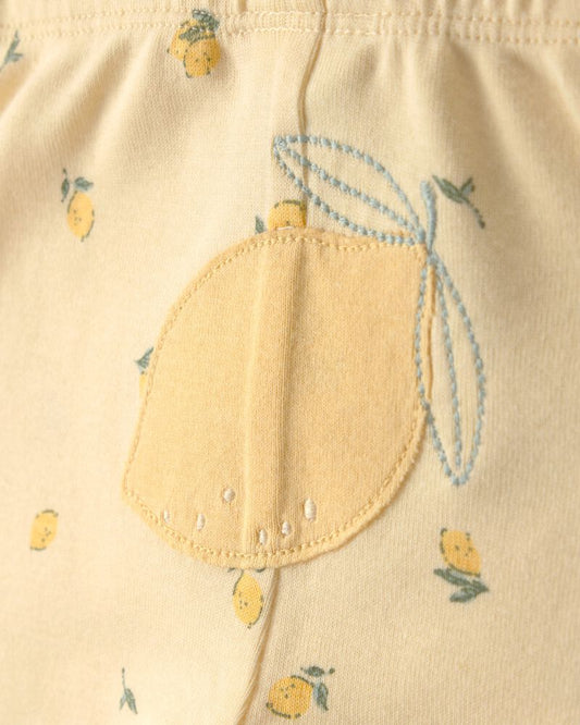 Carter's Baby Girl 3-Piece Lemon Bodysuits & Pant Set - Yellow/White
