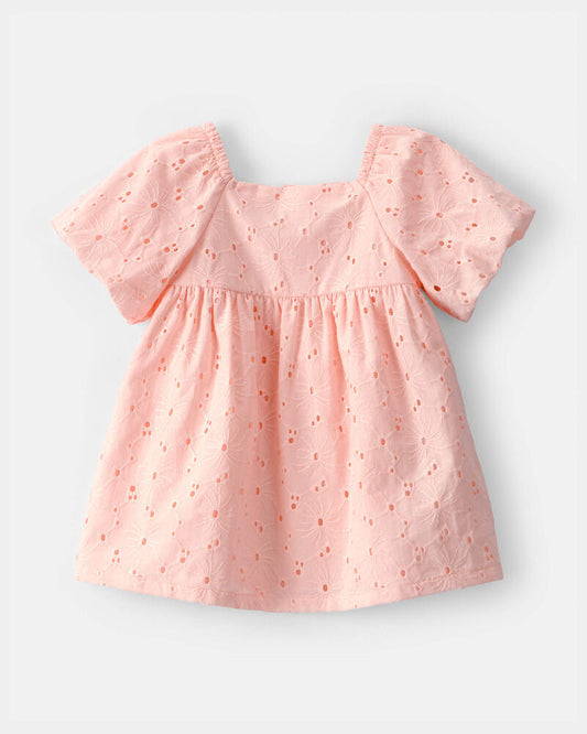 Carter's Baby Girl Short-Sleeve Eyelet Dress - Pink