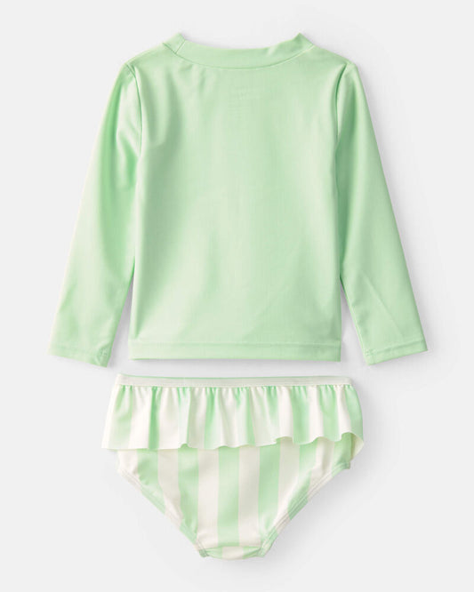 Carter's Baby Girl 2-Piece 'Vacay Mode' Rashguard Swimsuit Set - Green