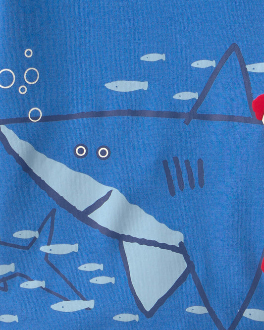 Carter's Baby Boy Shark 100% Cotton Short-Sleeve Snug Fit 4-Piece Pyjama Set - Blue
