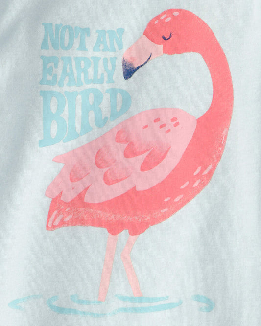 Carter's Baby Girl Flamingo 100% Cotton Short-Sleeve Snug Fit 4-Piece Pyjama Set - Pink/Blue
