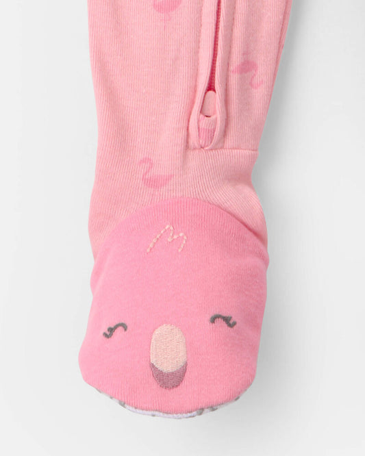 Carter's Baby Girl Flamingo 100% Cotton Snug Fit 1-Piece pyjama - Pink