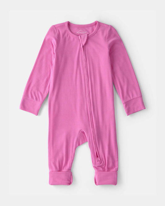 Baby Girl PurelySoft 2-Way Zip Snug Fit Sleeper - Pink
