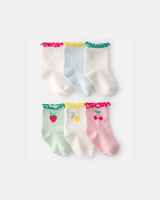 Carter's Baby Girl 6-Pack Fruit Crew Socks