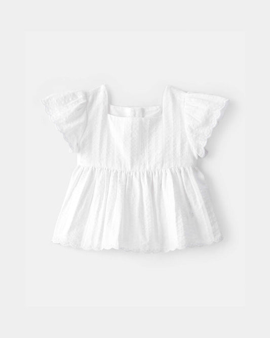 Oshkosh Short-Sleeve Ruffle Top - White