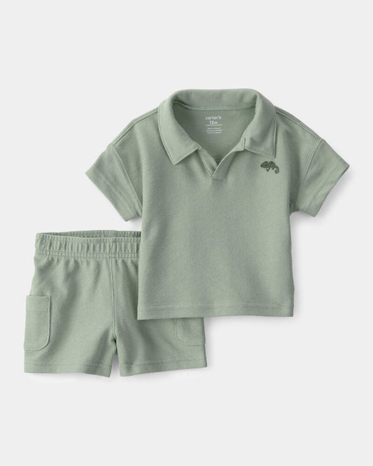 Carter's Baby Boy 2-Piece Top & Short Set - Green