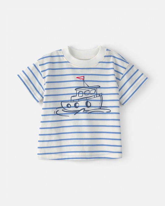 Carter's Baby Boy 3-Piece Nautical Short-Sleeve Tops & Short Set - Blue