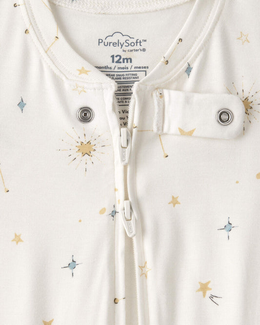 Baby Constellation PurelySoft 2-Way Zip 1-Piece Pyjama - Cream