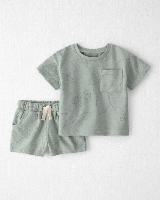 Baby 2-Piece Shorts Set Made with Organic Cotton in Sienna Breeze