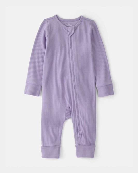 Baby Girl 2-Way Zip PurelySoft Sleeper - Purple