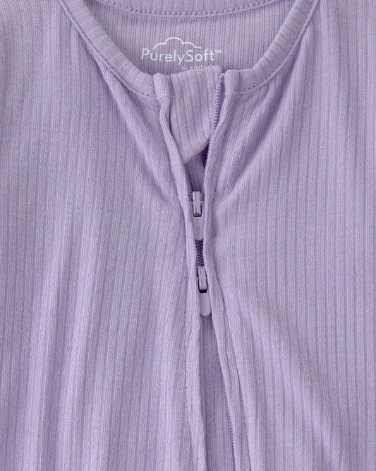 Baby Girl 2-Way Zip PurelySoft Sleeper - Purple