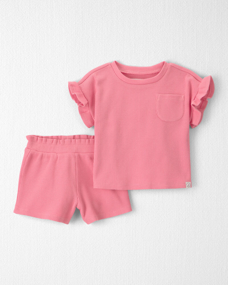 Baby Girl 2-Piece Organic Cotton Shorts Set in Peony