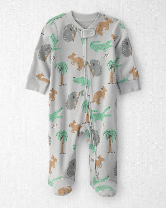 Baby Organic Cotton Sleeper Pyjama in Aussie Friends Print