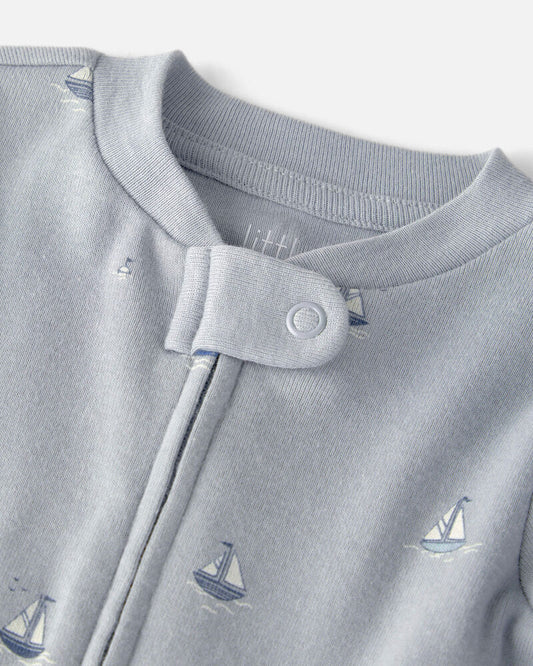 Baby Organic Cotton Sleeper Pyjama in Sail Away Print