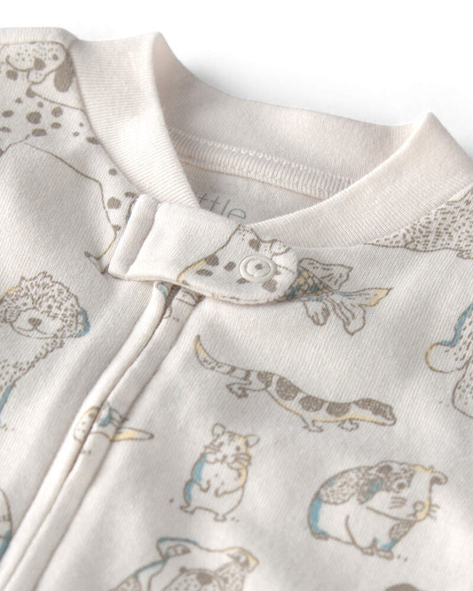 Baby Organic Cotton Sleeper Pyjama in Pet-Print