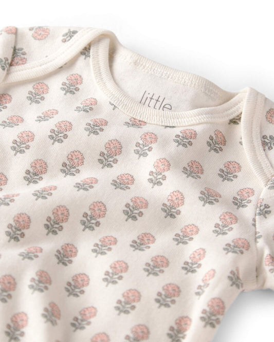 Baby Girl 3-Pack Organic Cotton Bodysuits in Floral Print