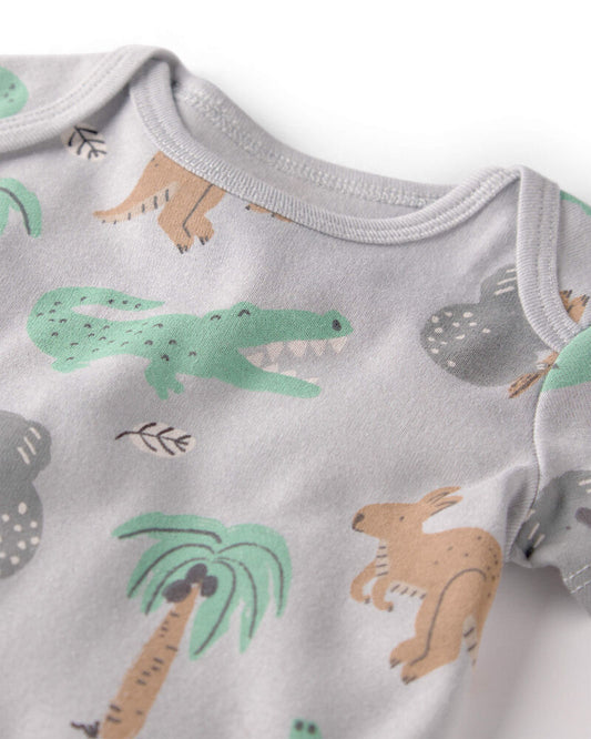 Baby 3-Pack Organic Cotton Bodysuits in Aussie Friends Print