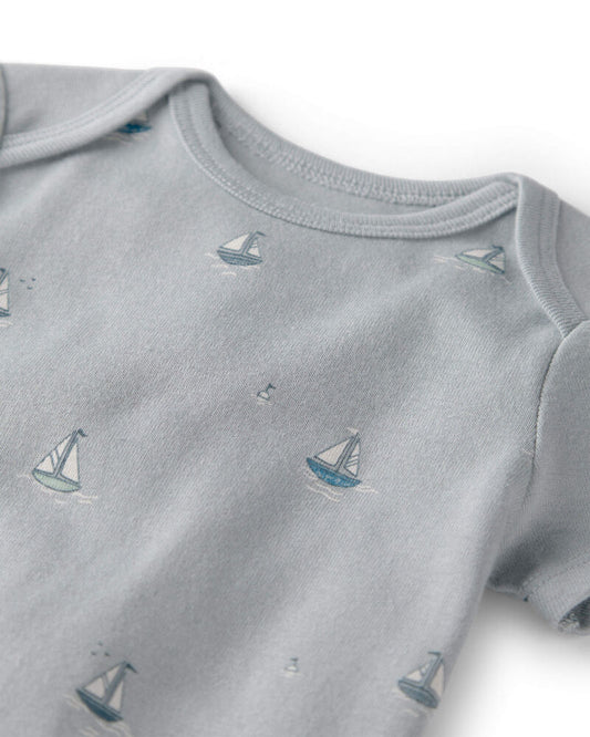 Baby 3-Pack Organic Cotton Bodysuits in Sail Away Print