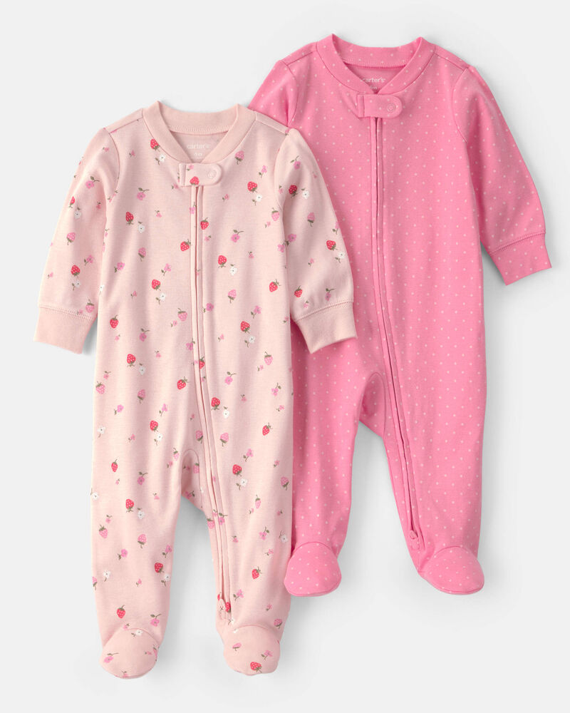 Carter's Baby Girl 2-Pack Strawberry Sleeper - Pink