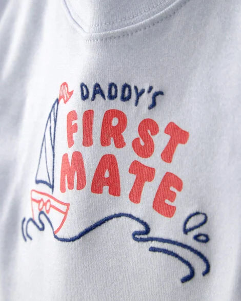 Carter's Baby Boy 2-Piece 'Daddy's First Mate' Boat Bodysuit & Pant Set - Blue