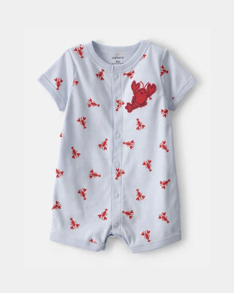 Carter's Baby Boy Lobster Short-Sleeve Romper - Grey