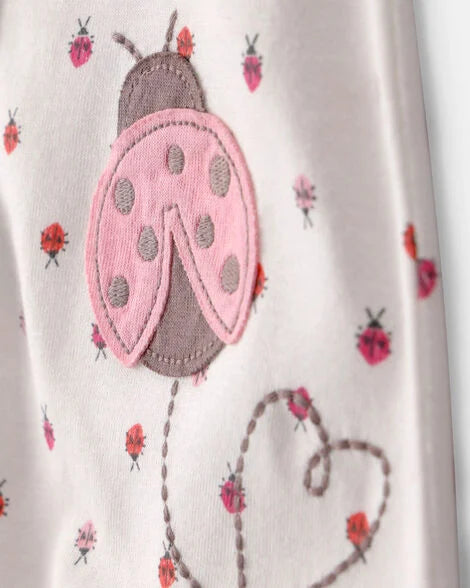 Carter's Baby Girl Ladybug Flutter Sleeve Romper - Ivory