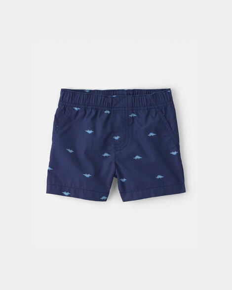 Carter's Baby Boy 2-Piece Dinosaur Polo & Short Set - Navy/Grey