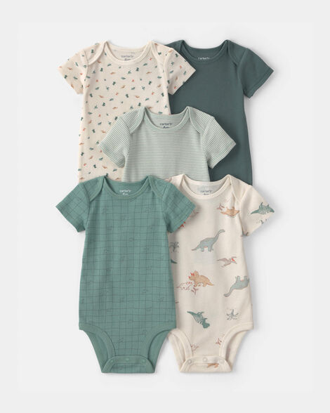Carter's Baby Boy 5-Pack Dinosaur Multipack Bodysuits