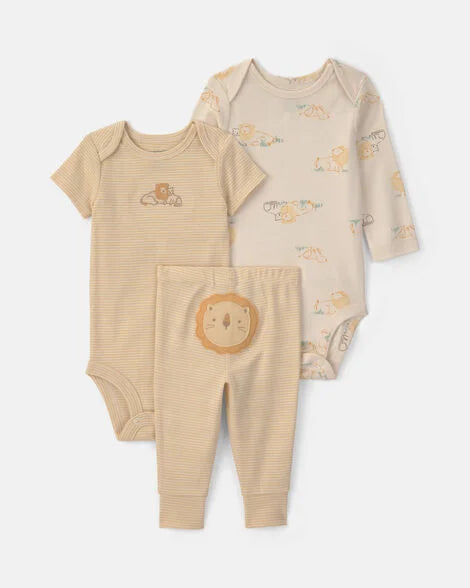 Carter's Baby 3-Piece Lion Bodysuit & Pant Set - Yellow/Ivory
