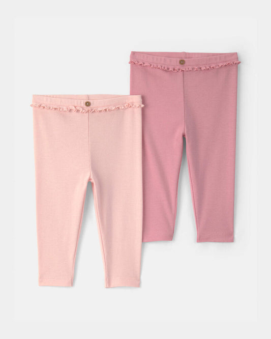 Carter's Baby Girl 2-Pack Cotton Pants - Pink