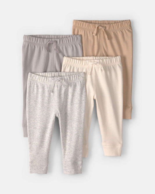 Carter's Baby 4-Pack Pull-On Pants - Grey/Ivory/Tan