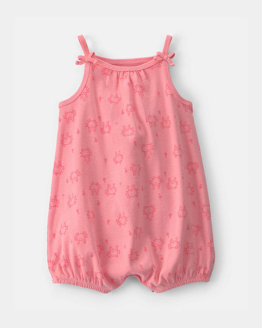 Carter's Baby Girl Crab Sleeveless Romper - Pink