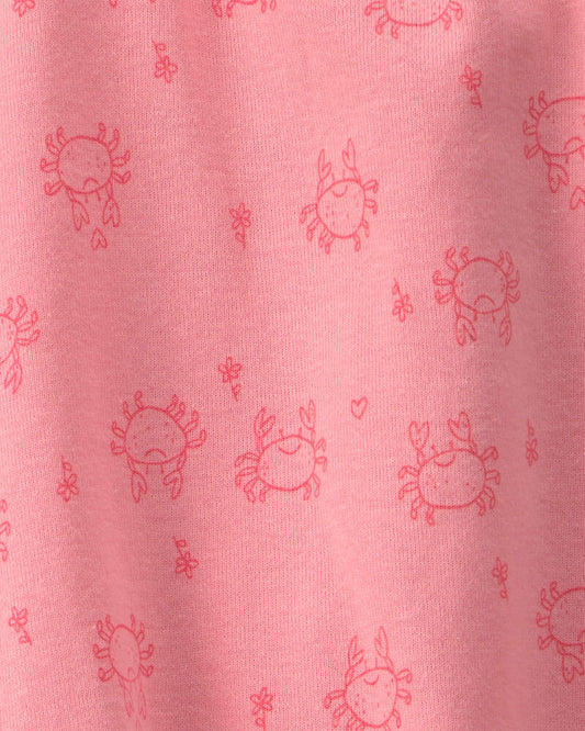 Carter's Baby Girl Crab Sleeveless Romper - Pink