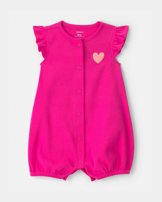 Carter's Baby Girl 'Little Love' Heart Sleeveless Romper - Pink